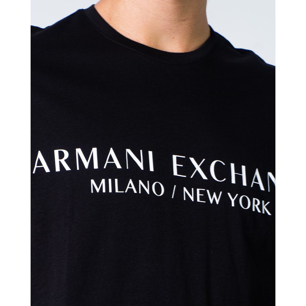 Чорна бавовняна футболка Armani Exchange
