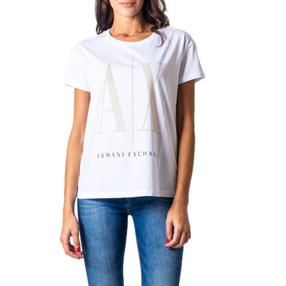 Білі бавовняні топи та футболки Armani Exchange