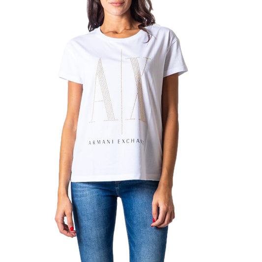 Білі бавовняні топи та футболки Armani Exchange