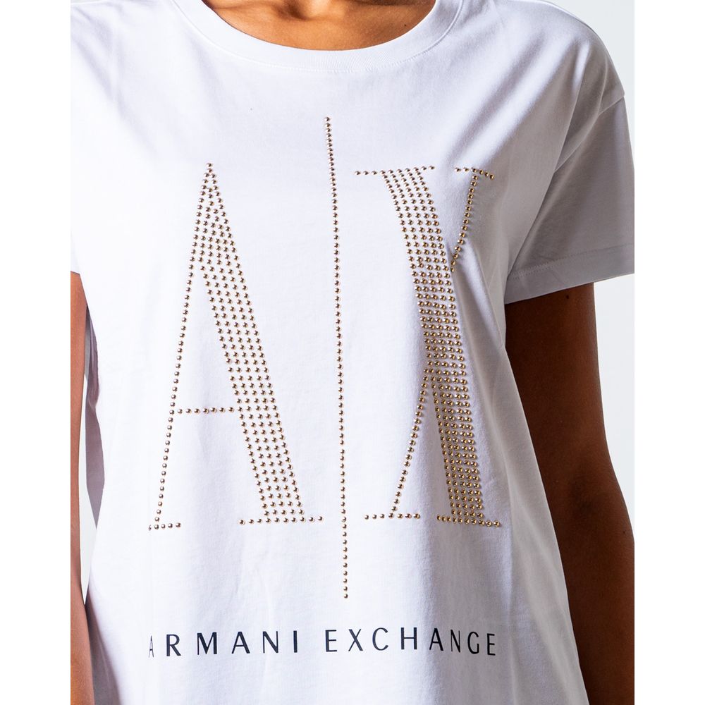 Білі бавовняні топи та футболки Armani Exchange