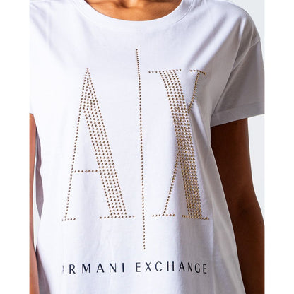 Білі бавовняні топи та футболки Armani Exchange