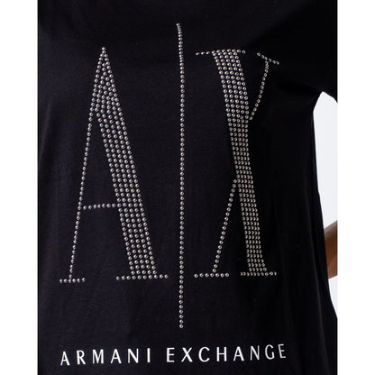 Чорні бавовняні топи та футболки Armani Exchange