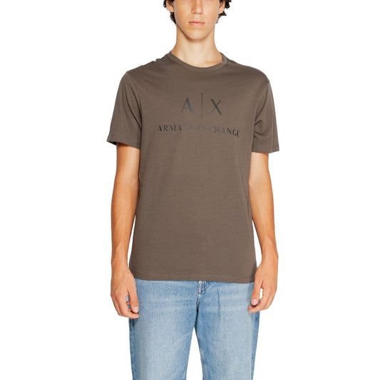 Зелена бавовняна футболка Armani Exchange