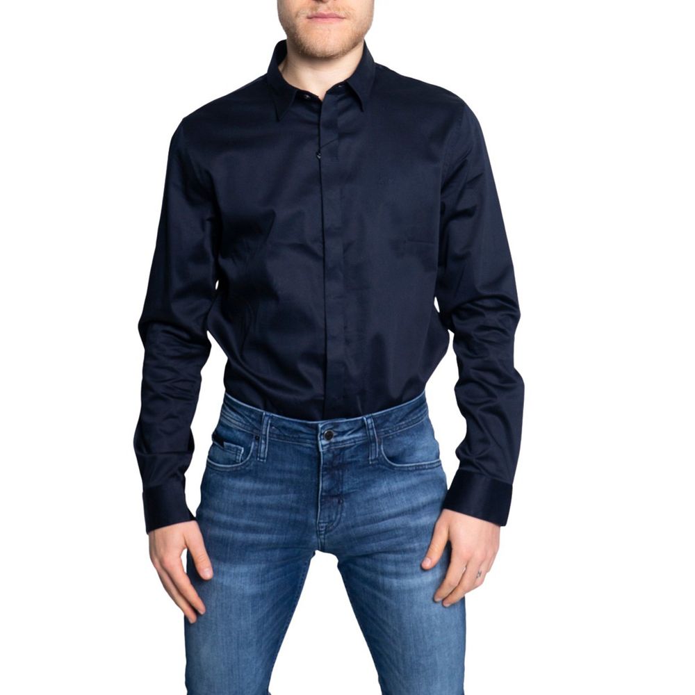 Синя бавовняна сорочка Armani Exchange