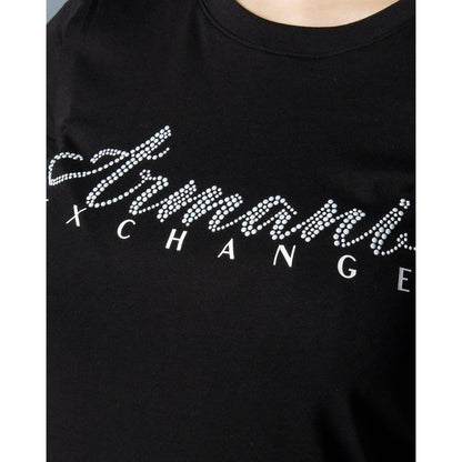 Чорні бавовняні топи та футболки Armani Exchange