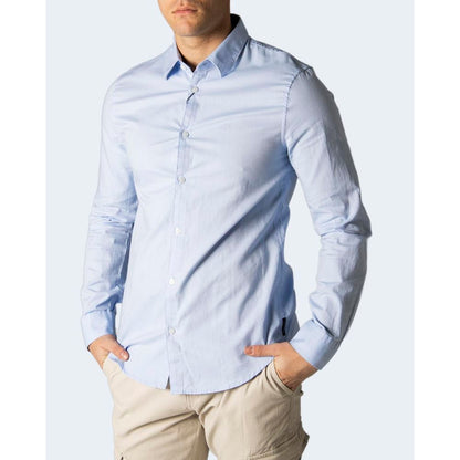 Синя бавовняна сорочка Armani Exchange