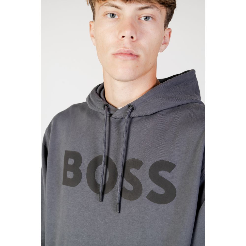 Сірий бавовняний светр Hugo Boss