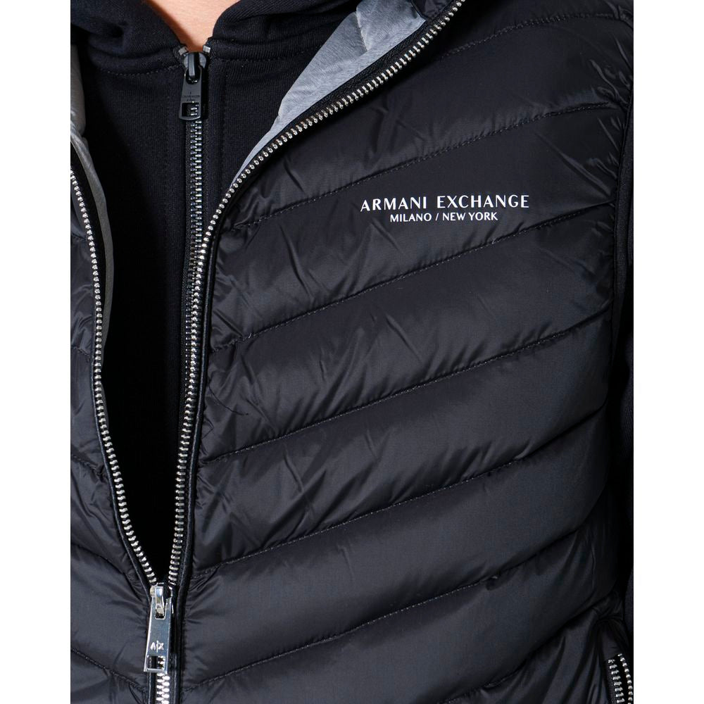 Чорна поліестерова куртка Armani Exchange