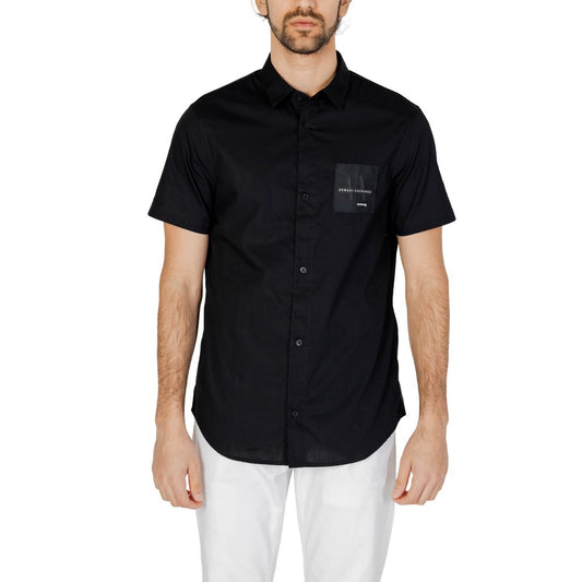 Чорна бавовняна сорочка Armani Exchange