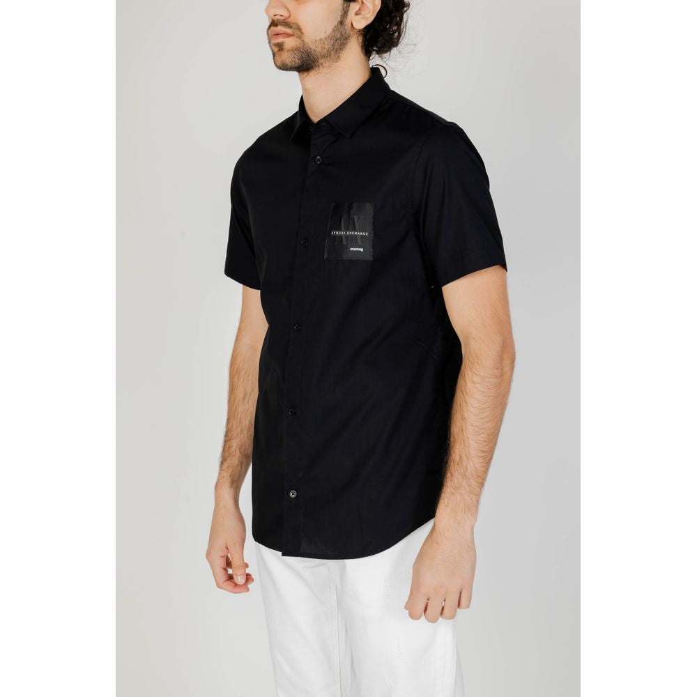 Чорна бавовняна сорочка Armani Exchange