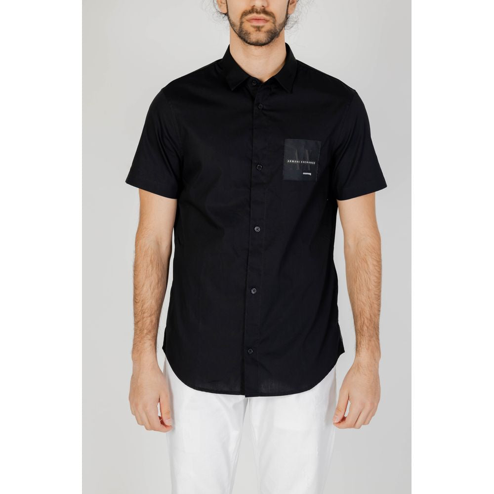 Чорна бавовняна сорочка Armani Exchange