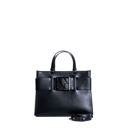Чорна синтетична шкіряна сумка Armani Exchange