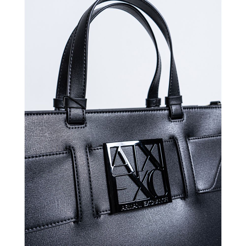 Чорна синтетична шкіряна сумка Armani Exchange