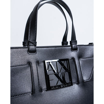 Чорна синтетична шкіряна сумка Armani Exchange