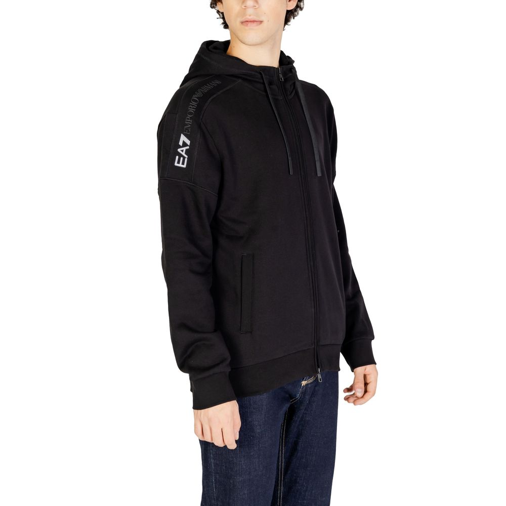 Чорний бавовняний светр EA7 Emporio Armani