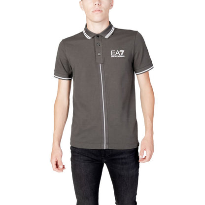 EA7 Emporio Armani сіра бавовняна сорочка-поло