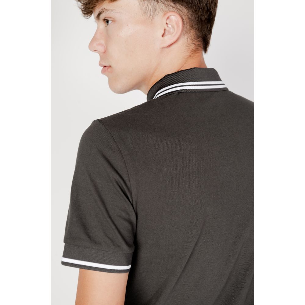 EA7 Emporio Armani сіра бавовняна сорочка-поло