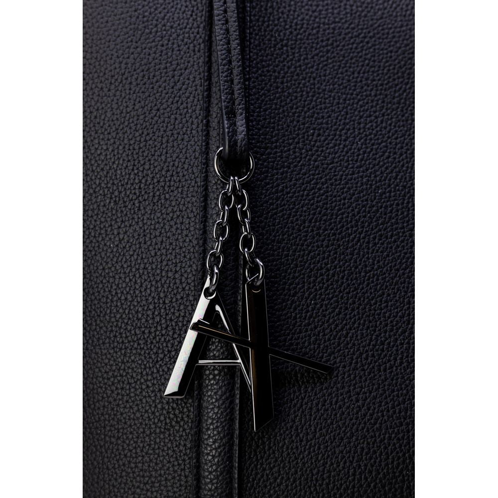 Чорна синтетична шкіряна сумка Armani Exchange