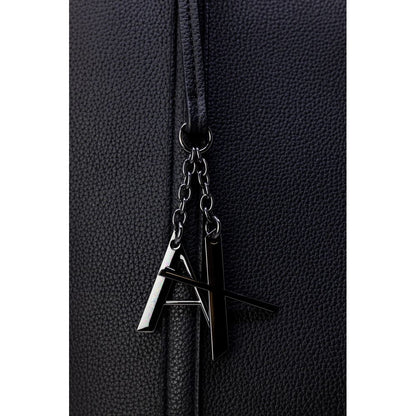 Чорна синтетична шкіряна сумка Armani Exchange