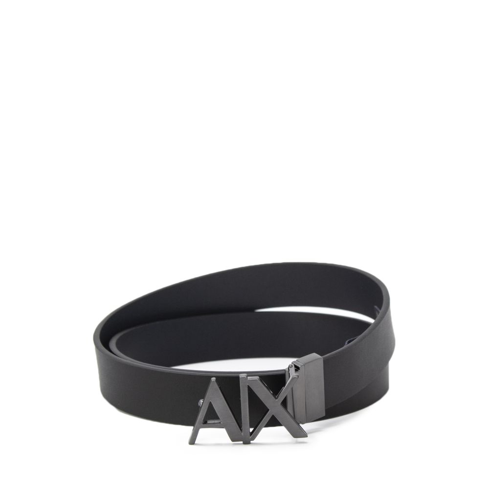 Чорний шкіряний ремінь Armani Exchange