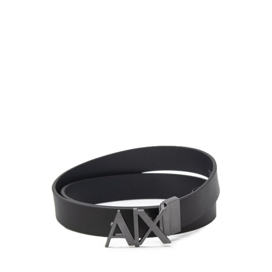 Чорний шкіряний ремінь Armani Exchange