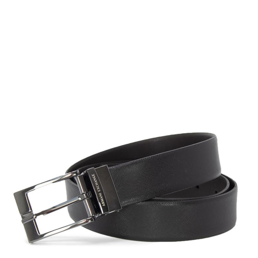 Чорний шкіряний ремінь Armani Exchange