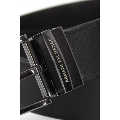 Чорний шкіряний ремінь Armani Exchange