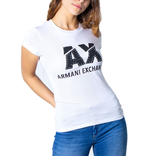 Білі бавовняні топи та футболки Armani Exchange