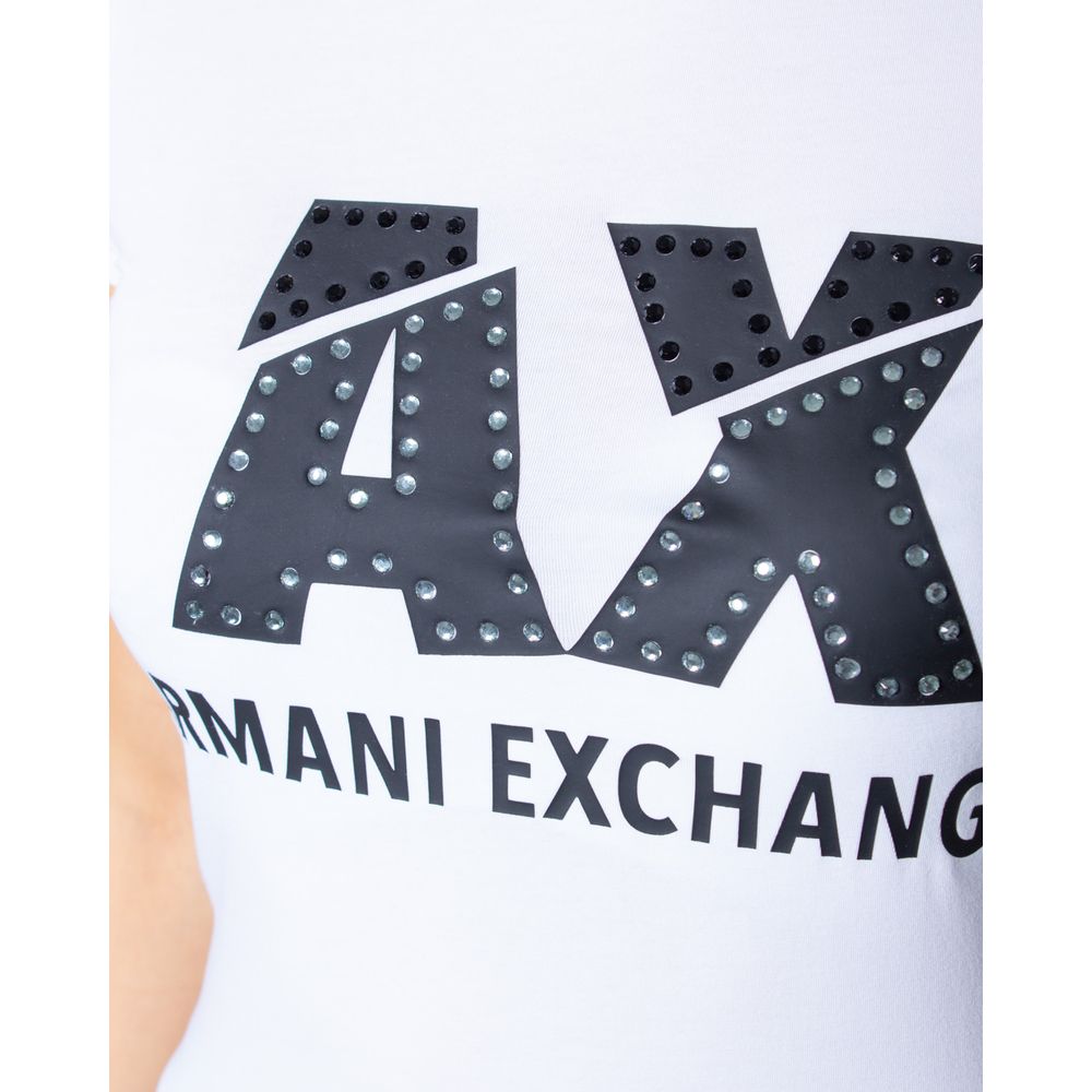 Білі бавовняні топи та футболки Armani Exchange
