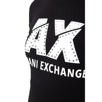Чорні бавовняні топи та футболки Armani Exchange