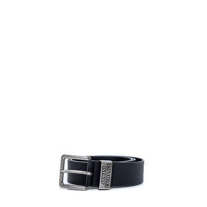 Чорний шкіряний ремінь Armani Exchange