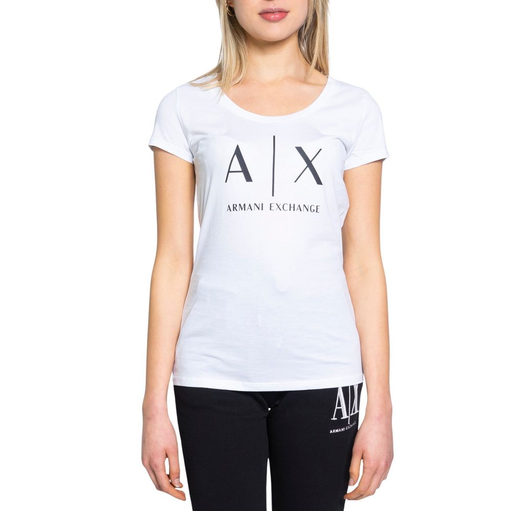 Білі бавовняні топи та футболки Armani Exchange