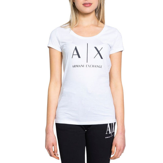 Білі бавовняні топи та футболки Armani Exchange