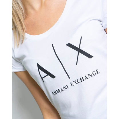 Білі бавовняні топи та футболки Armani Exchange