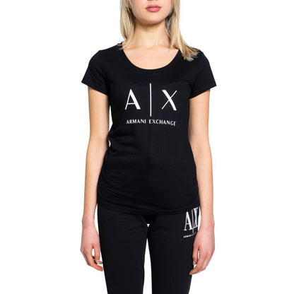 Чорні бавовняні топи та футболки Armani Exchange