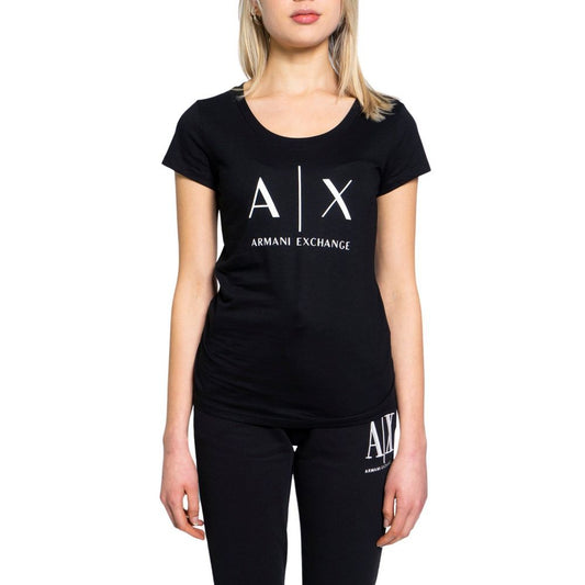 Чорні бавовняні топи та футболки Armani Exchange