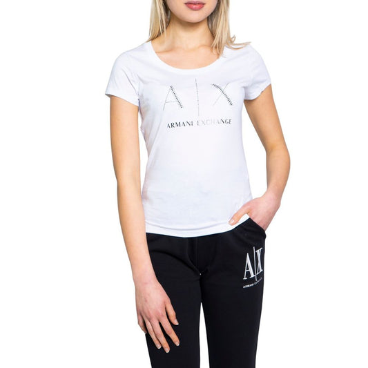 Білі бавовняні топи та футболки Armani Exchange