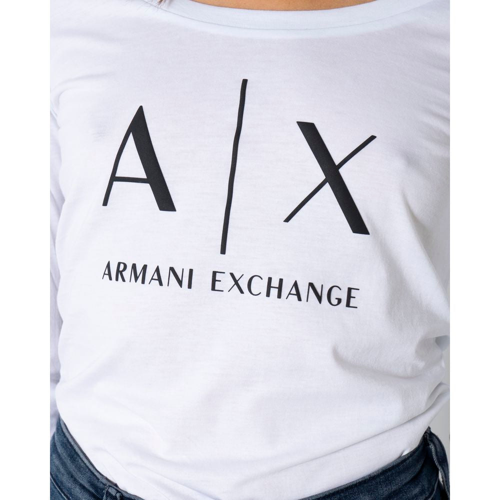 Білі бавовняні топи та футболки Armani Exchange