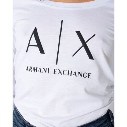 Білі бавовняні топи та футболки Armani Exchange