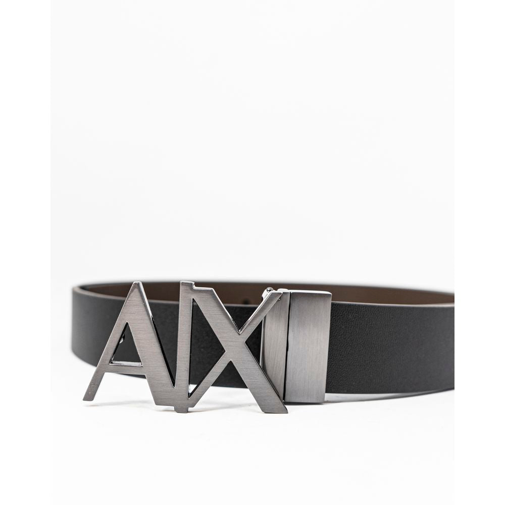 Чорний шкіряний ремінь Armani Exchange