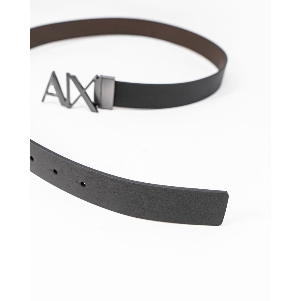 Чорний шкіряний ремінь Armani Exchange
