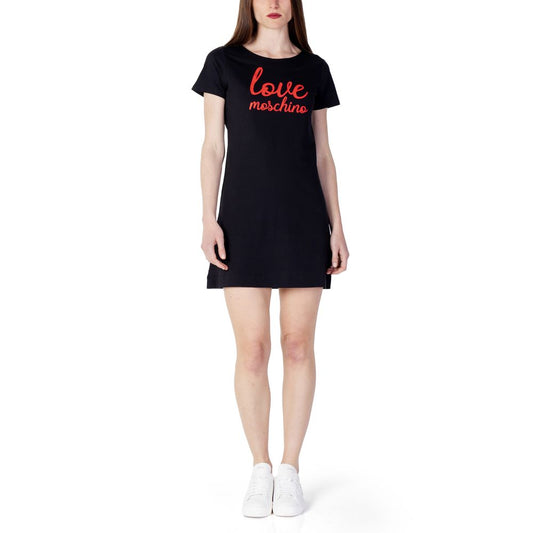 Чорна бавовняна сукня Love Moschino