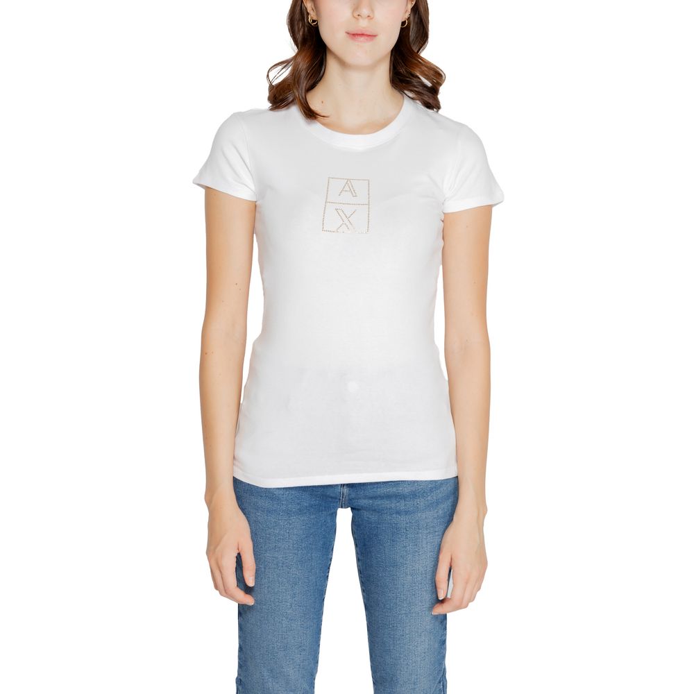 Білі бавовняні топи та футболки Armani Exchange