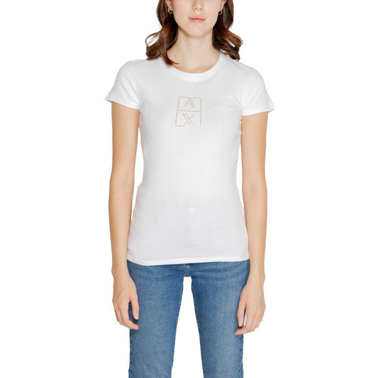 Білі бавовняні топи та футболки Armani Exchange