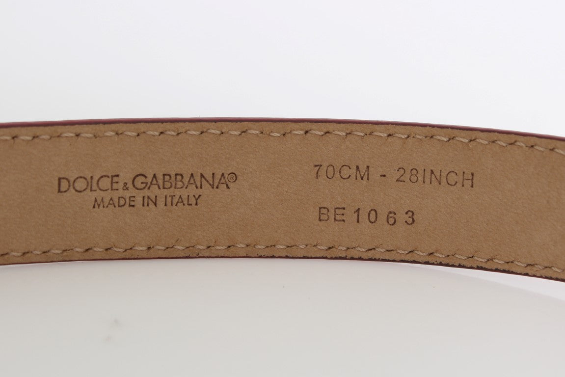 Пояс зі зміїною шкірою Dolce &amp; Gabbana в горошок зі срібною пряжкою