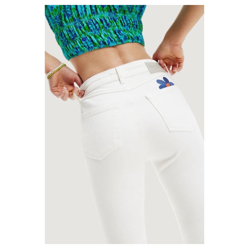 Білі бавовняні джинси та штани Desigual