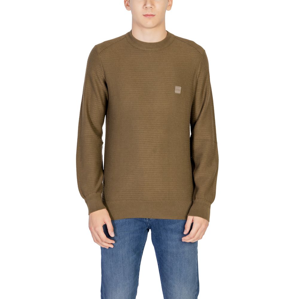 Зелений бавовняний светр Hugo Boss