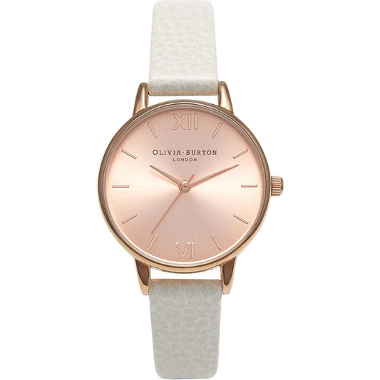 Білий шкіряний годинник Olivia Burton