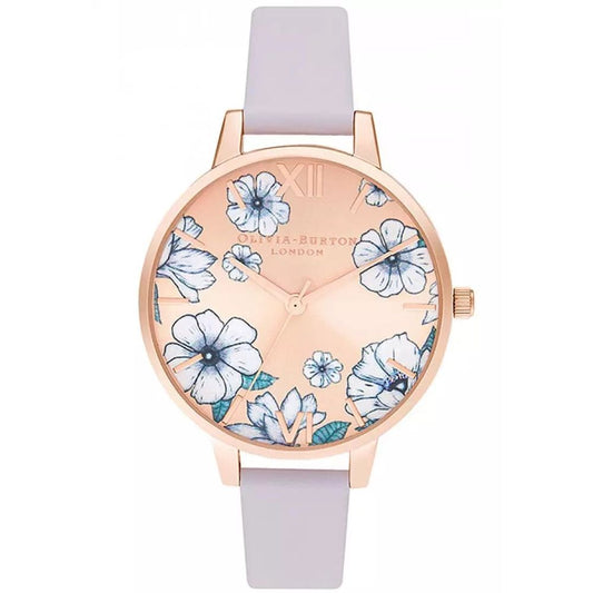 Фіолетовий шкіряний годинник Olivia Burton