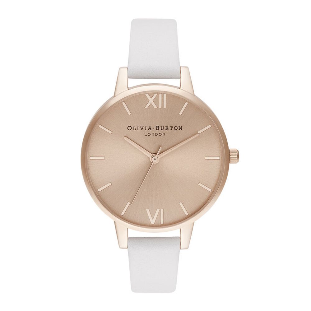 Білий годинник Olivia Burton із синтетичної шкіри